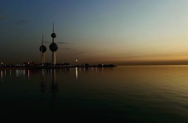 Kuwait Towers at dusk