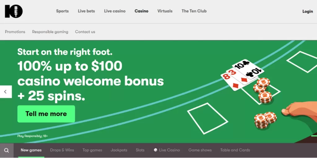 10bet casino home page