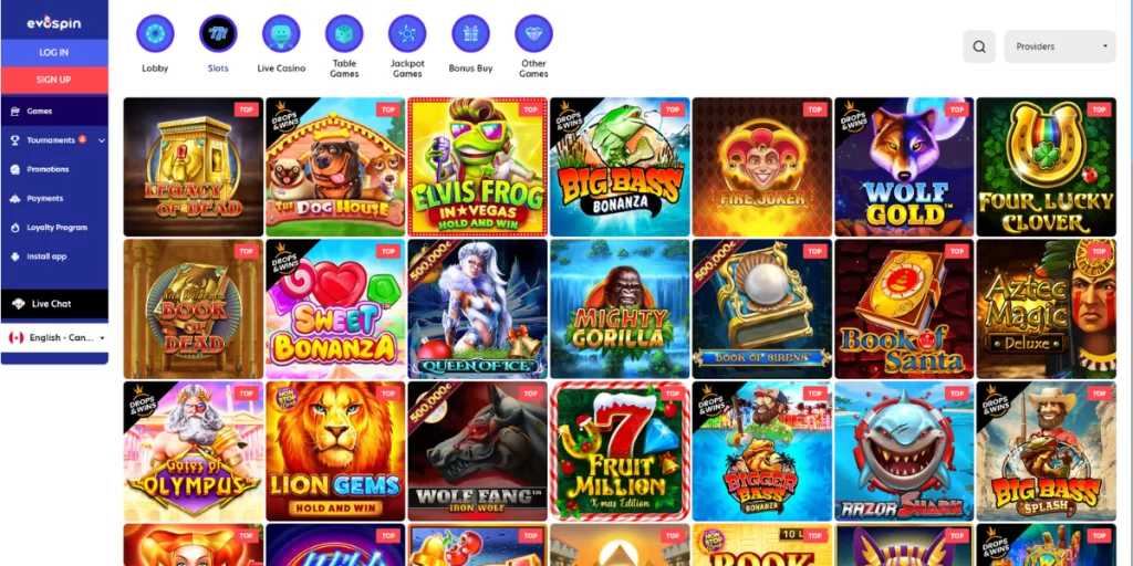 online casino evospin games