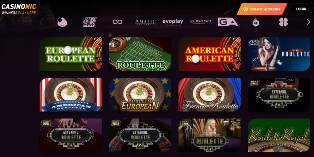 Casinonic online games