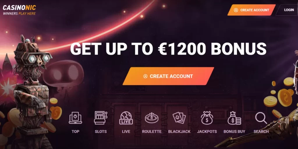 Casinonic homepage