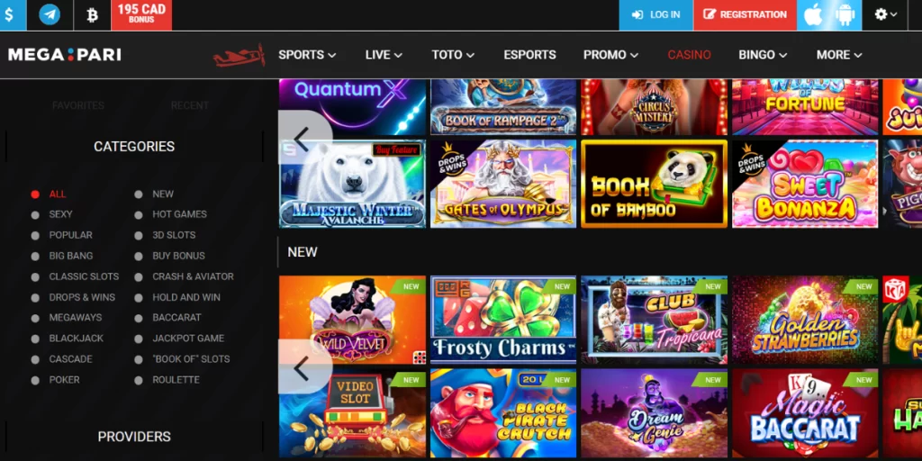 Megapari casino online games