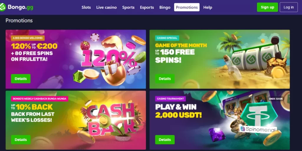 Bongo.gg online casino promotions