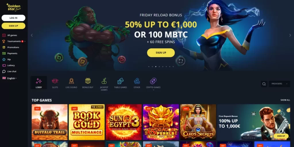 golden star casino homepage